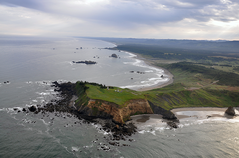 Aerial view of Cape Blanco from the south