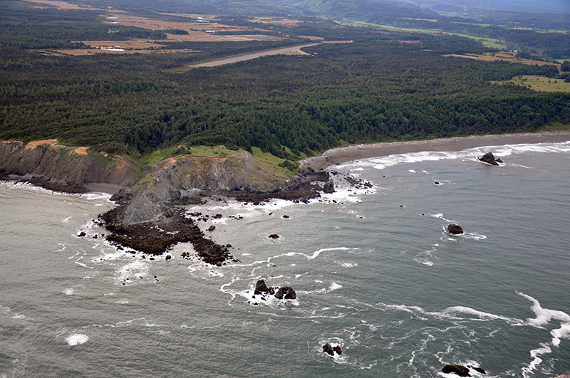 Aerial view of Blacklock Point from the west