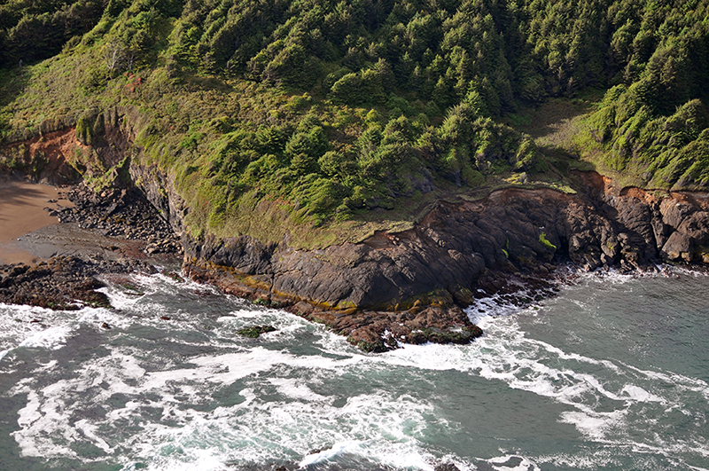 Aerial view of the Fogarty Creek Marine Conservation Area from the west